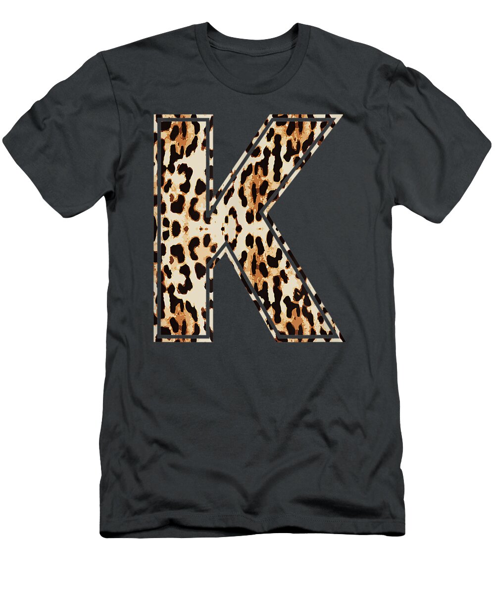 Cool Letter K Initial Name Leopard Cheetah Print Jamie Rosalie T-Shirt