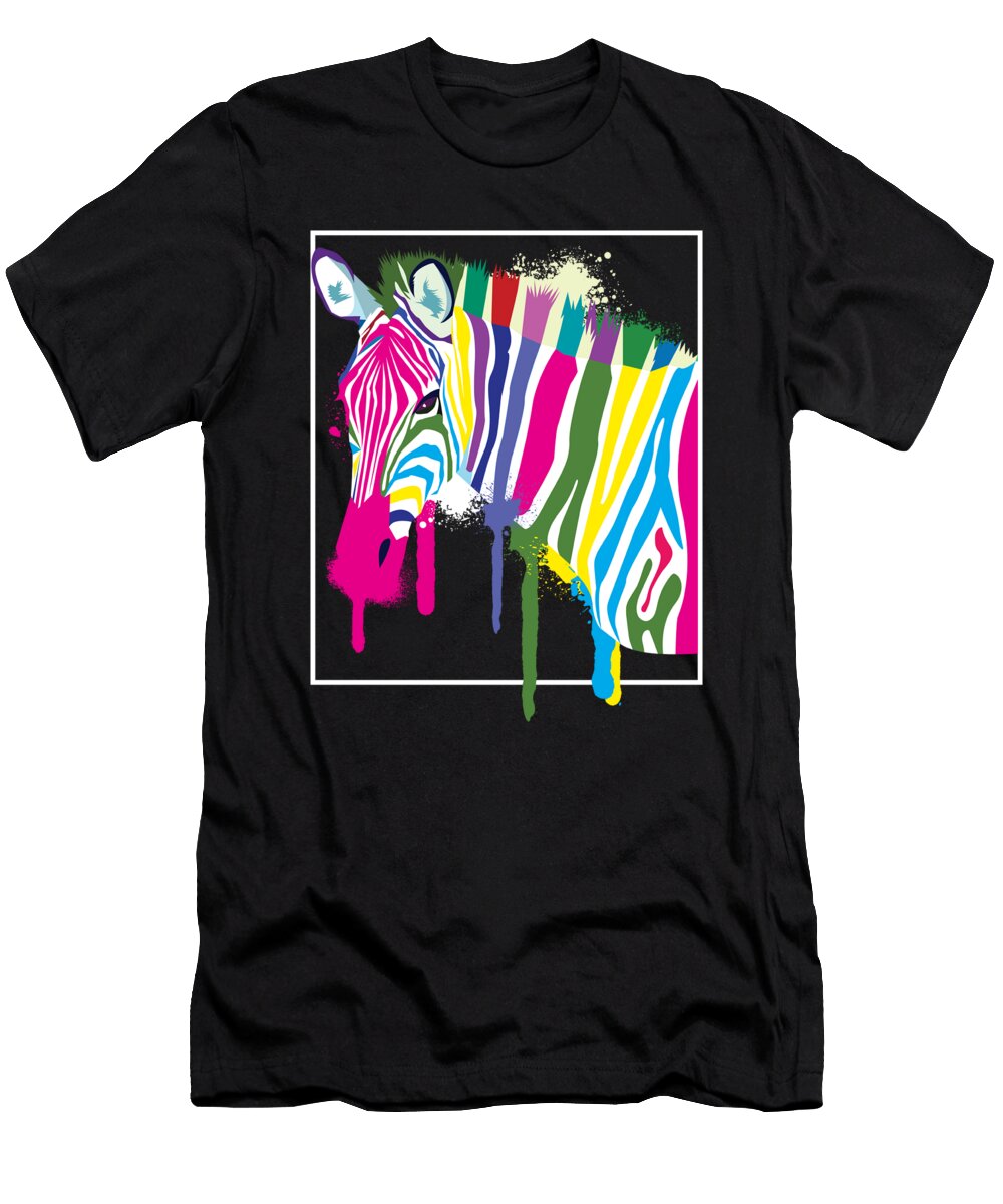 Cool Zebra Graffiti Spray Drip Paint Animal Lover Thomas Larch T-Shirt