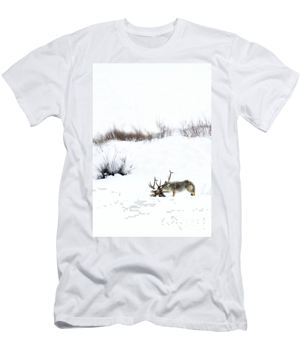 Coyote At Elk Carcass Deby Dixon T-Shirt