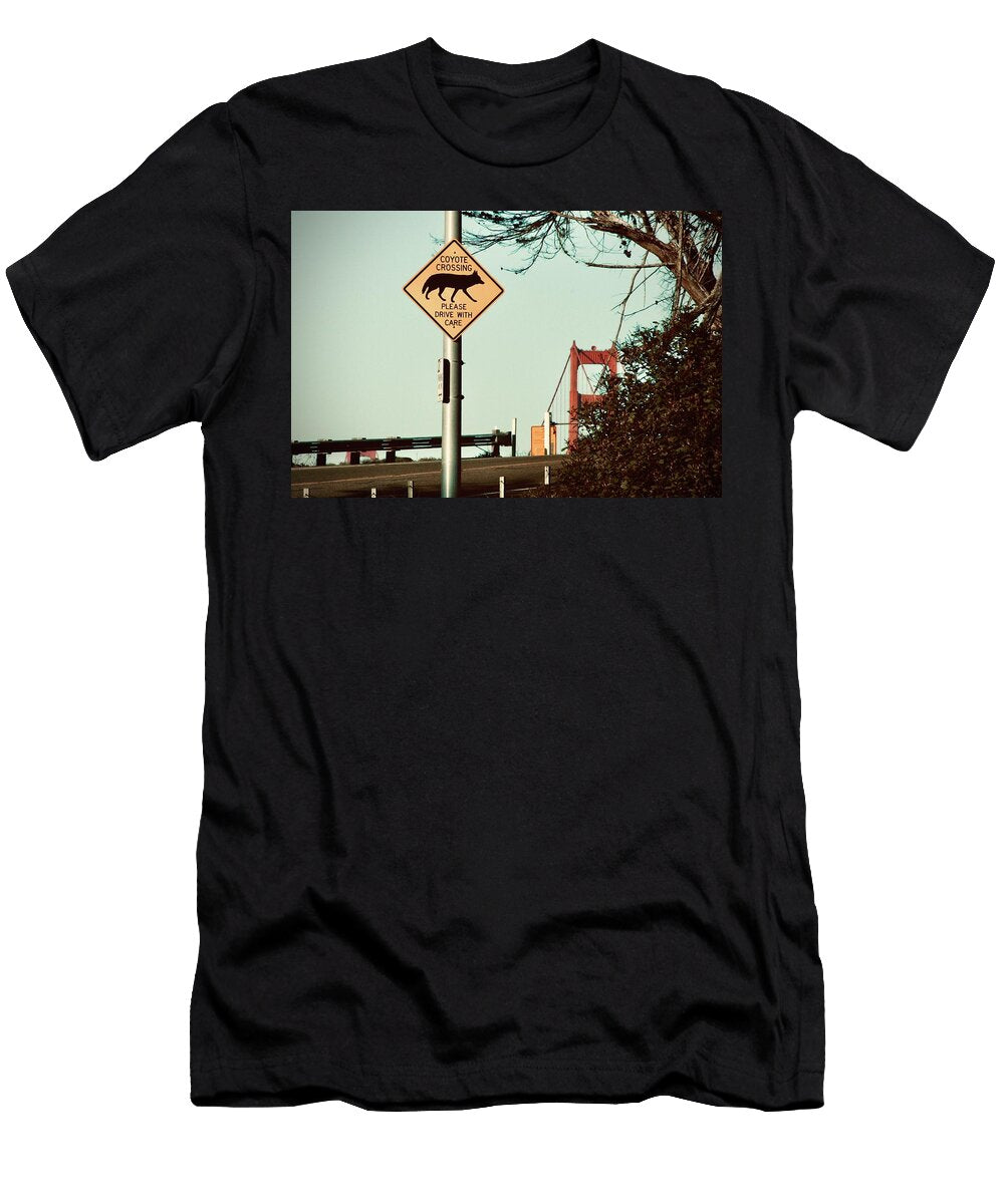 Coyote Crossing Sign Near Iconic Bridge Masha Batkova T-Shirt