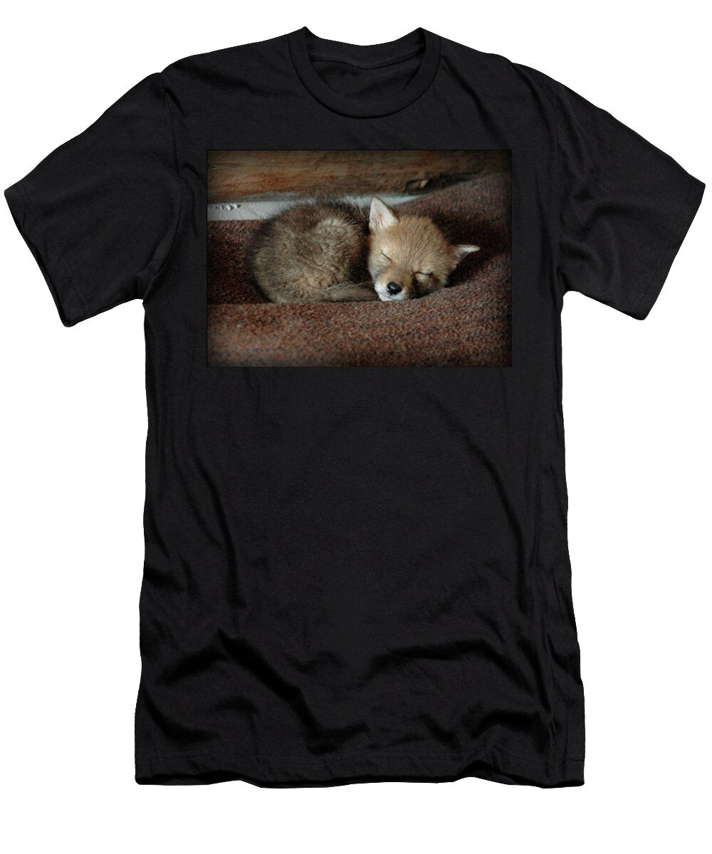 Coyote Cub Sleeping Adam Asar T-Shirt
