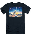 Coyote Howling At Starry Night Celestial Wolf Howling Under the Joshua Tree Night Sky Carla York T-Shirt
