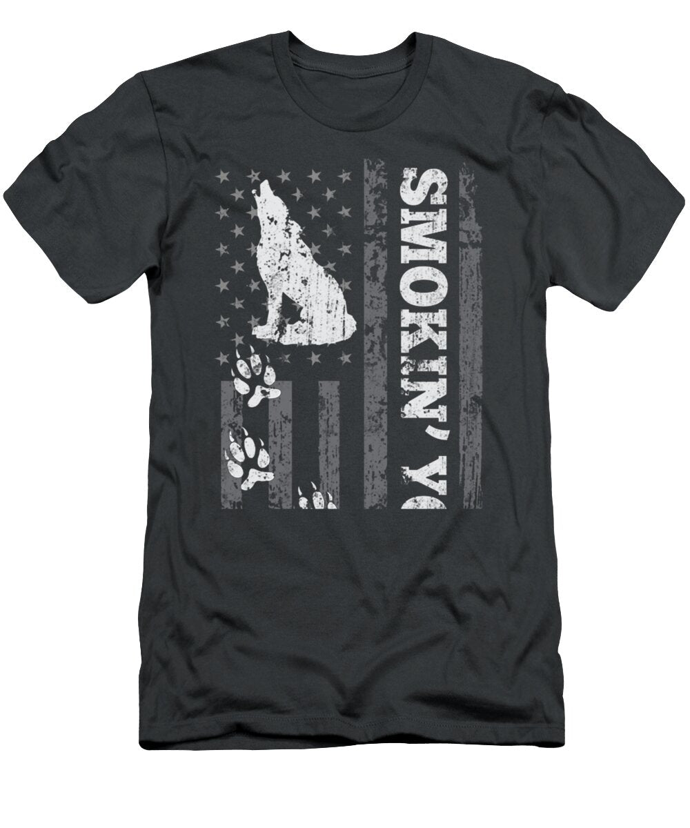 Coyote Hunting Smokin Yotes American Flag Yote Hunting Kahloz Image T-Shirt