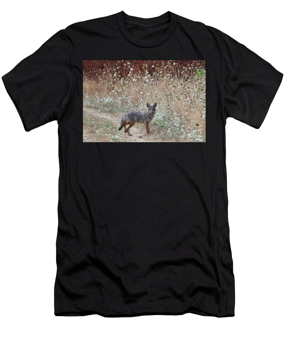 Coyote in a Field of Wildflowers Nick Gustafson T-Shirt