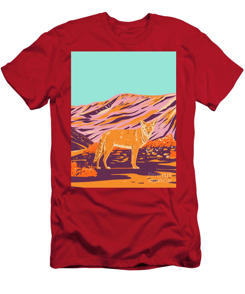 Coyote in Death Valley National Park in the California Nevada Border Wpa Poster Art Aloysius Patrimonio T-Shirt