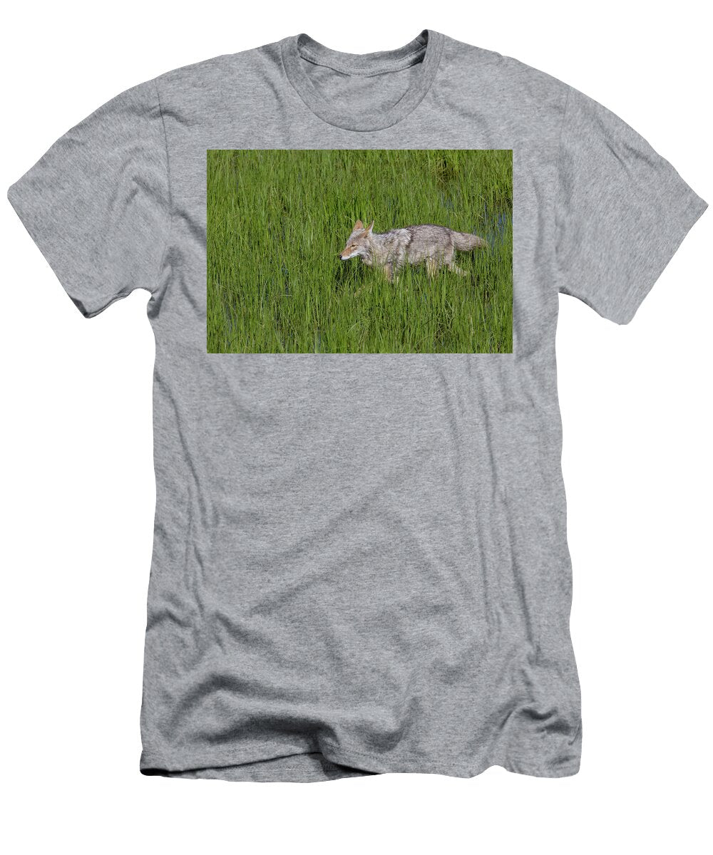 Coyote in Green Grassy Marsh George Erwin Turner T-Shirt