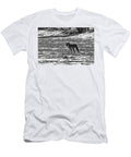 Coyote in the Snow Black and White Douglas Barnard T-Shirt