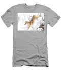 Coyote Jumping Through Snow Athena Mckinzie T-Shirt