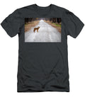 Coyote on a Lonely Road Fur and Feathers Photography T-Shirt