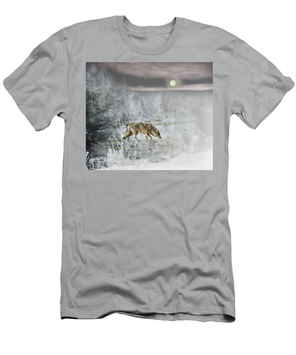 Coyote on a Winter Night Susan Capuano T-Shirt