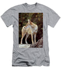 Coyote on Log Looking Behind George Erwin Turner T-Shirt