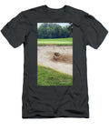 Coyote Pup Laying Next to Golf Ball in Sand Trap 8526 Jack Schultz T-Shirt