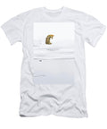 Coyote Sitting on Ice Looking Down Madison Valley Nick Garbutt Natureplcom T-Shirt