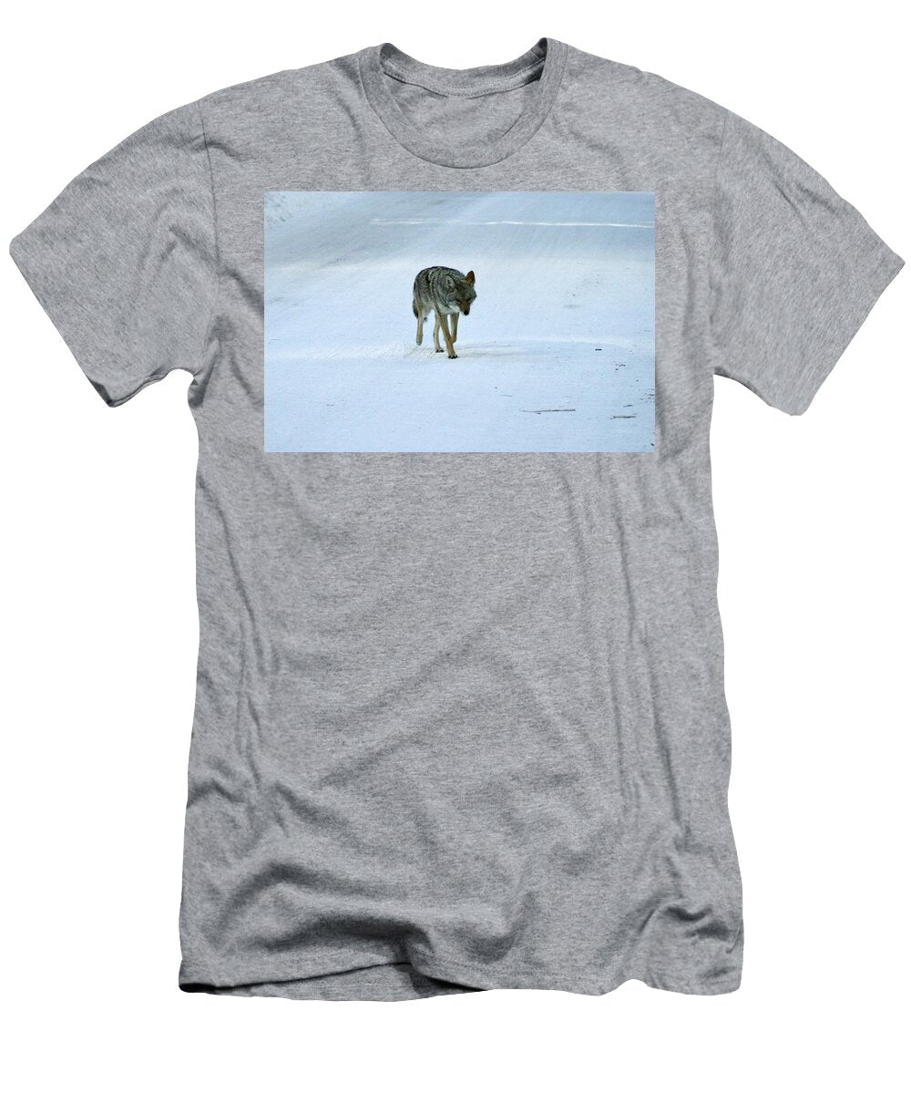 Coyote Walking on Snowy Road Masha Batkova T-Shirt