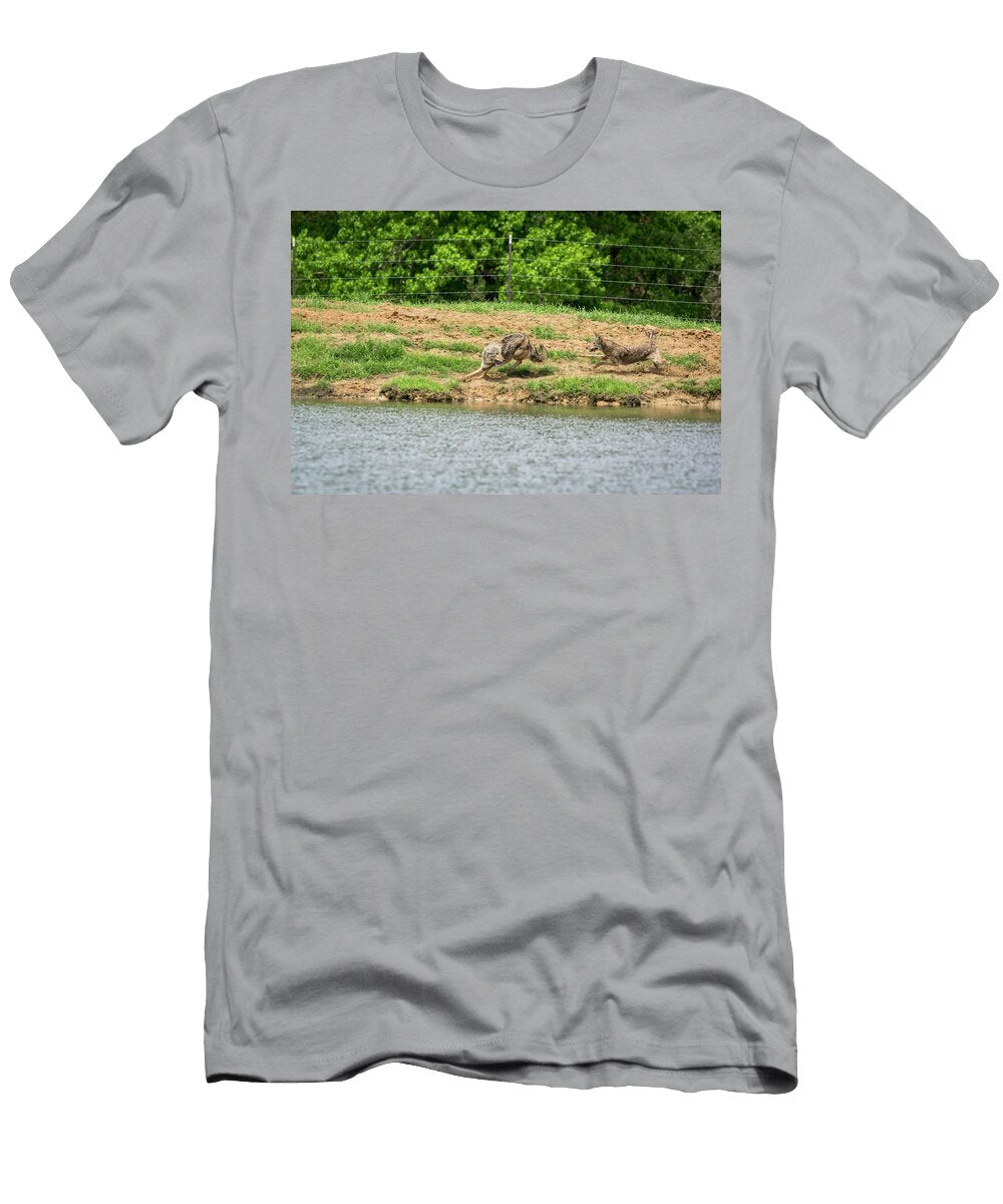 Coyotes Playing on the Farm Dustin Doskocil T-Shirt