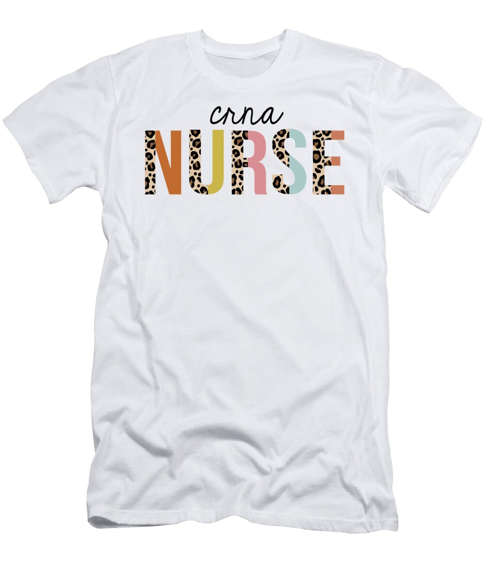 Crna Nurse Leopard Print Registered Rn Nursing Appreciation Jensen Cena T-Shirt