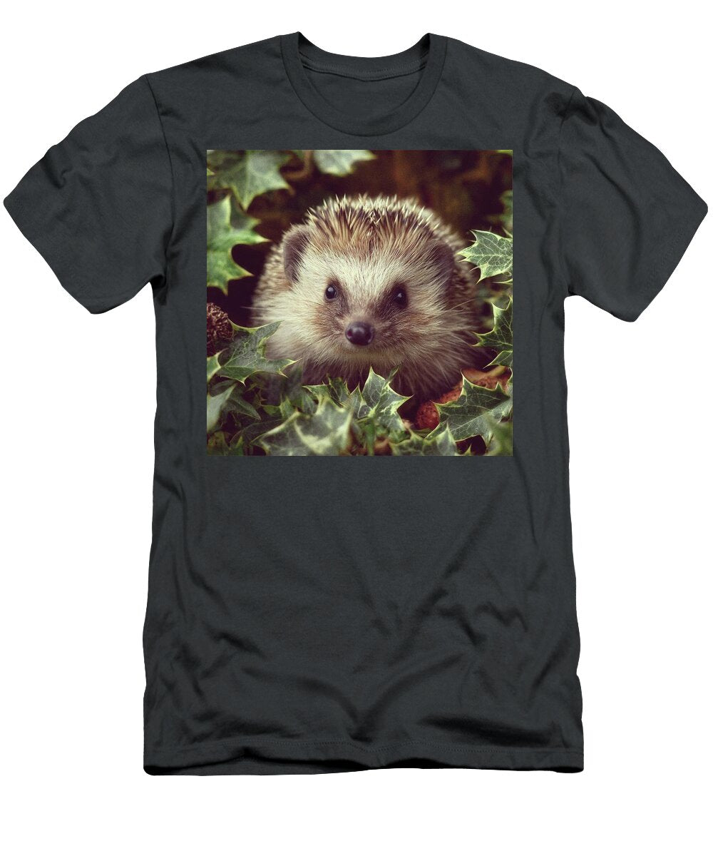 Curious Hedgehog in Leafy Surrounding Esoterica Art Agency T-Shirt
