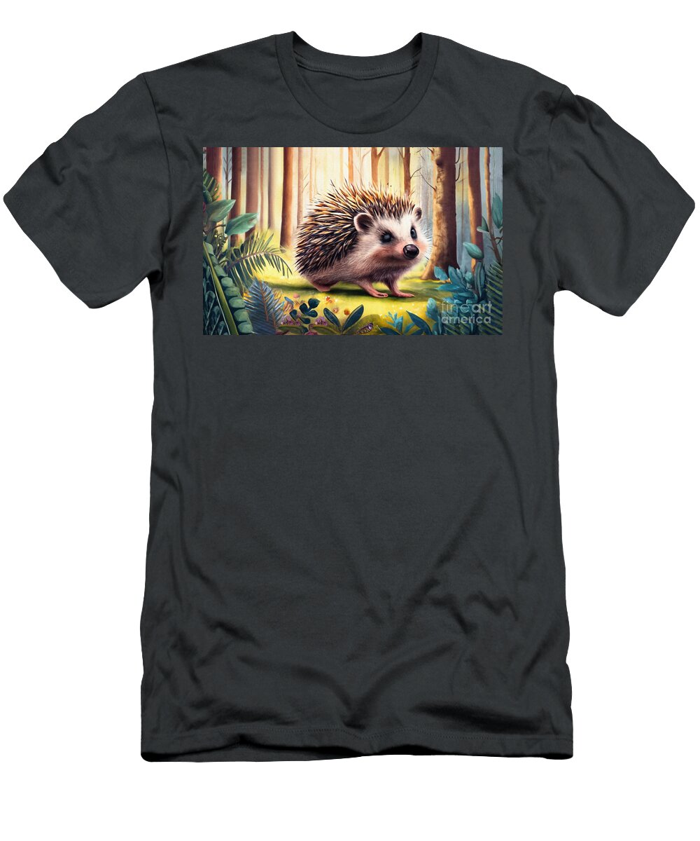 Cute Animals Hedgehog Forest Orderlies Forests Rhys Jacobson T-Shirt