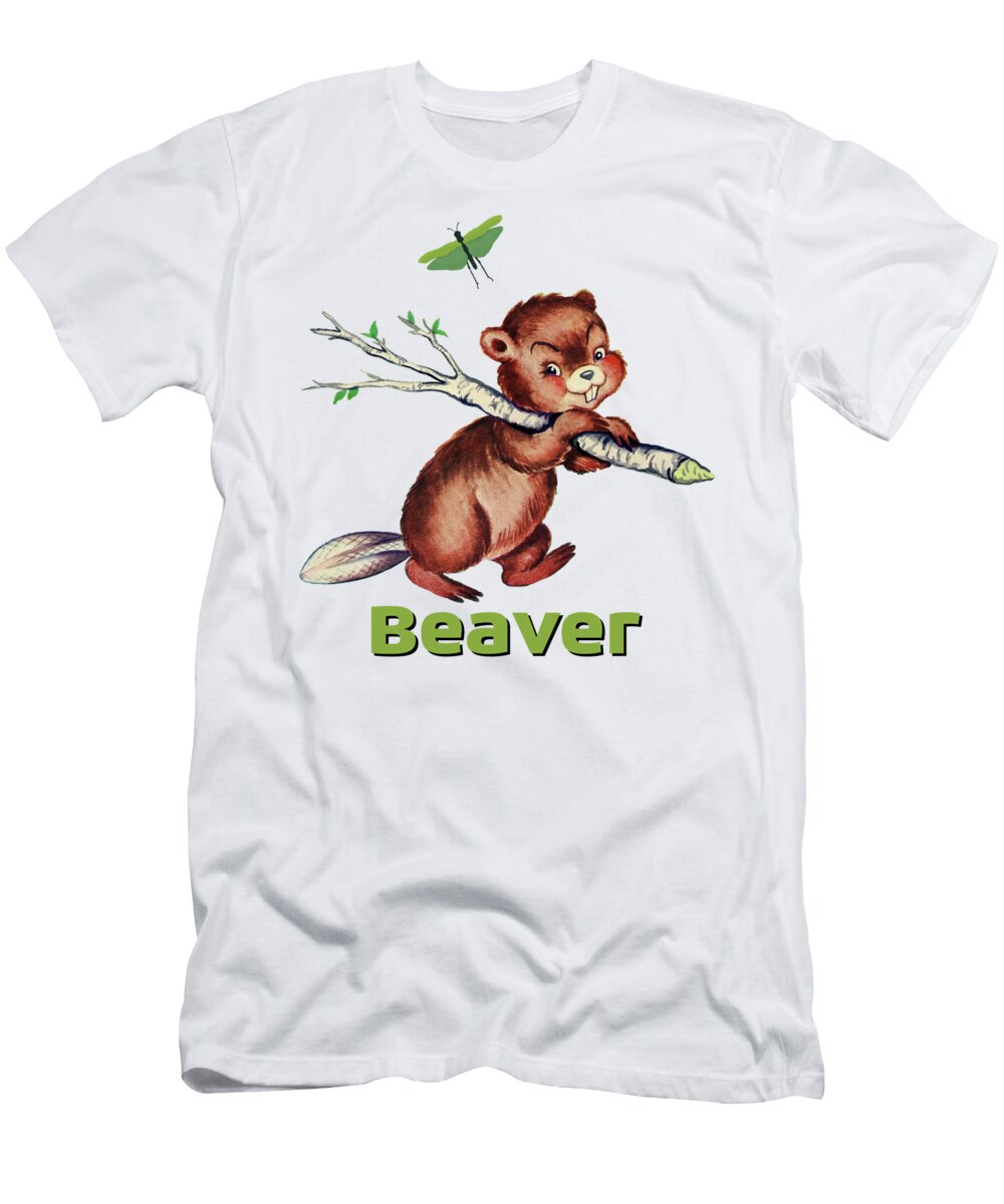 Cute Baby Beaver Pattern Tina Lavoie T-Shirt