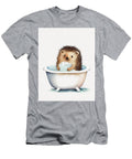 Cute Baby Hedgehog in Bathub Watercolor Minimalist Jeff Brassard T-Shirt