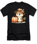Cute Beaver with Pumpkin Autumn Hat Heidi Joyce T-Shirt