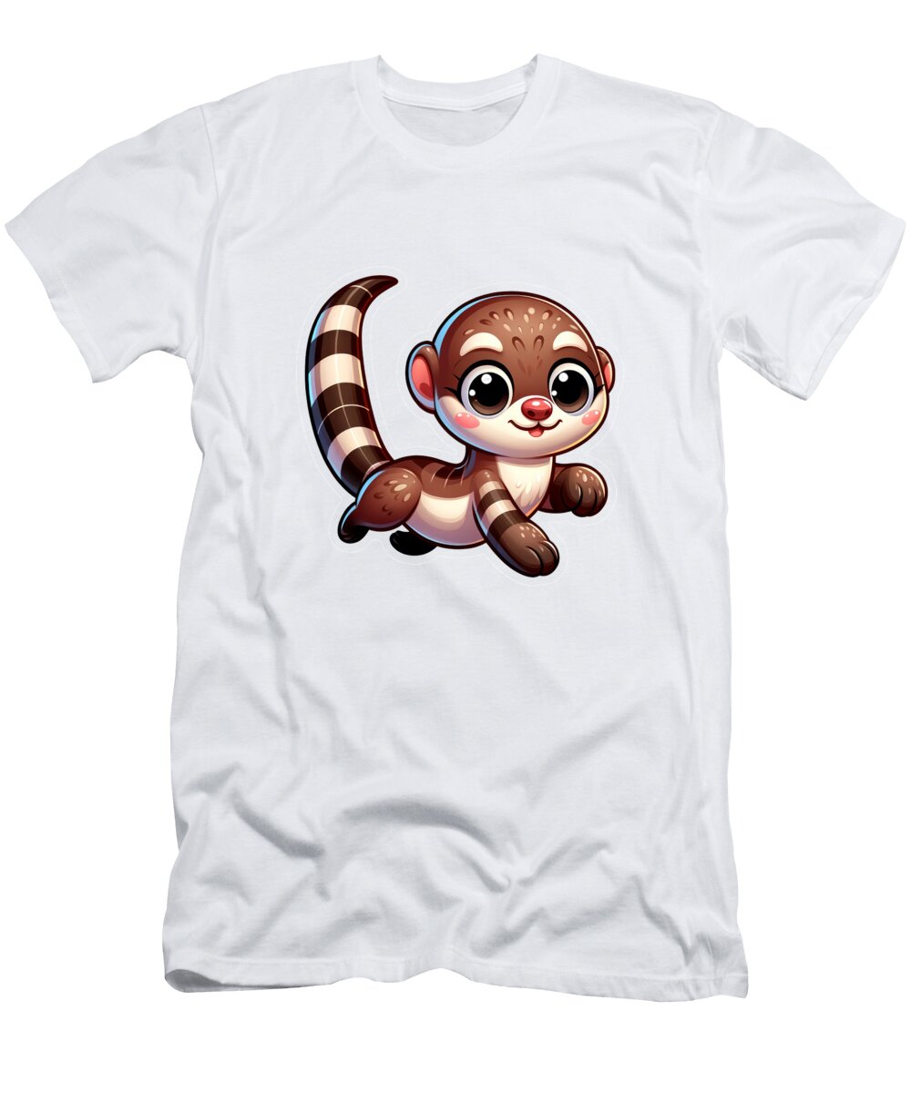 Cute Cartoon Ferret Ananta Rin T-Shirt