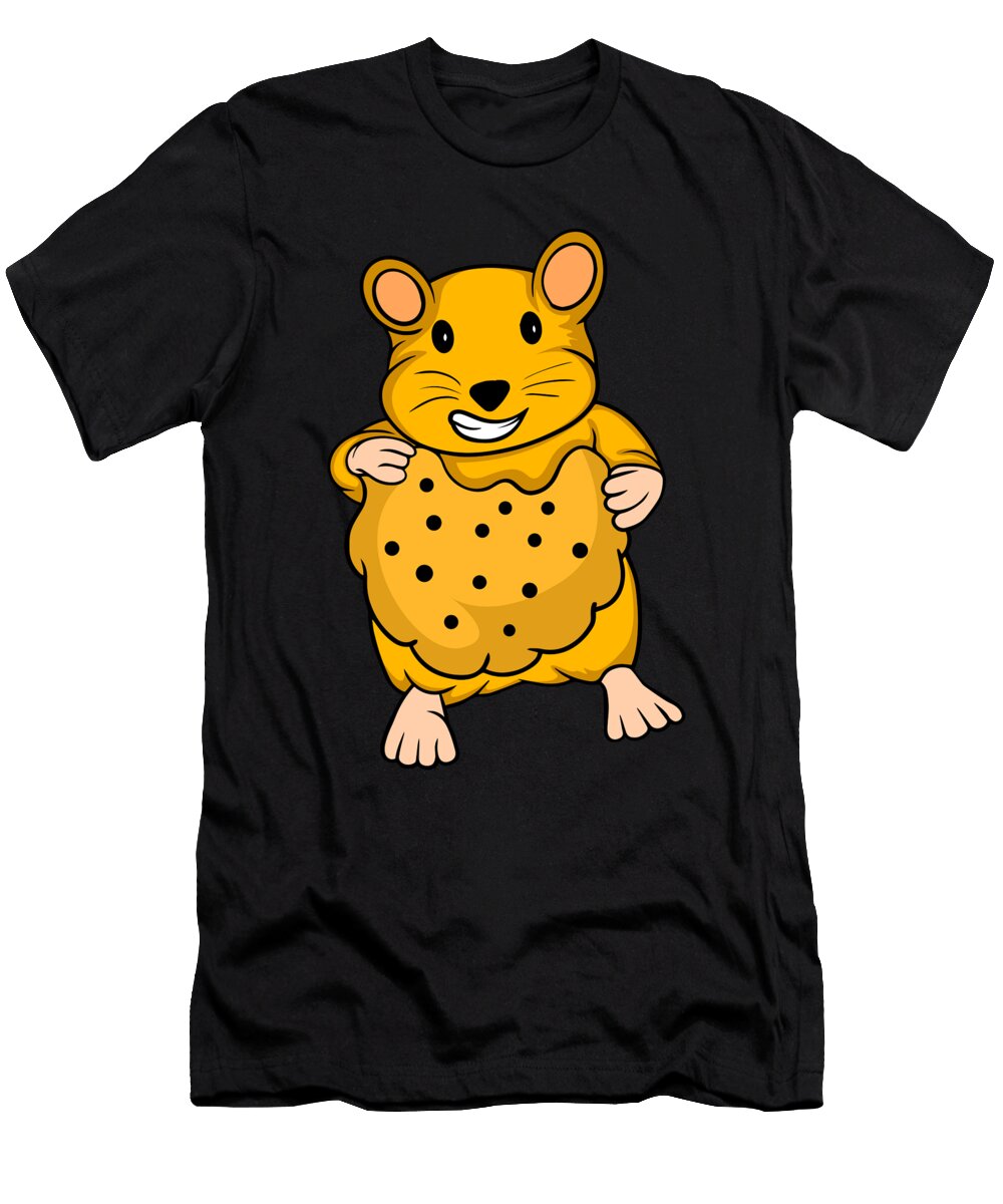 Cute Cartoon Hamster Eating Cookie Universtock T-Shirt