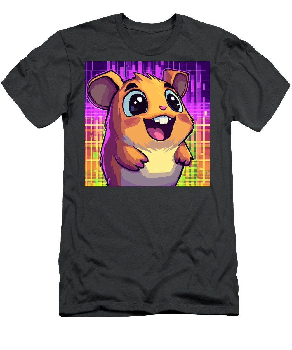Cute Cartoon Hamster with Big Eyes Smiling Rogers Tiger T-Shirt