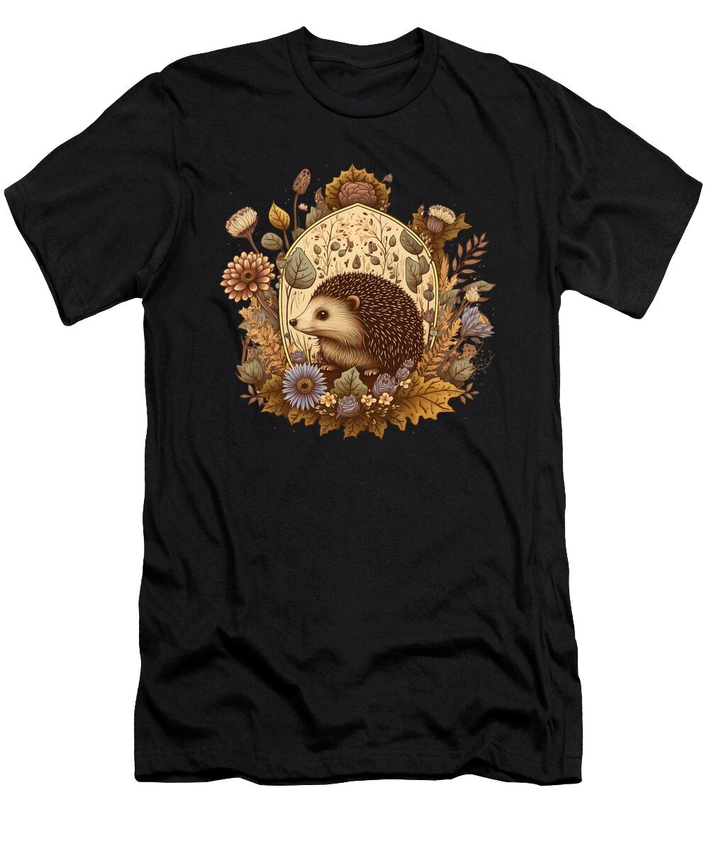 Cute Cottagecore Floral Hedgehog Aesthetic Girls Graphic Dhbubble T-Shirt