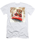 Cute Ferret Enjoying a Winter Sled Ride Rhys Jacobson T-Shirt