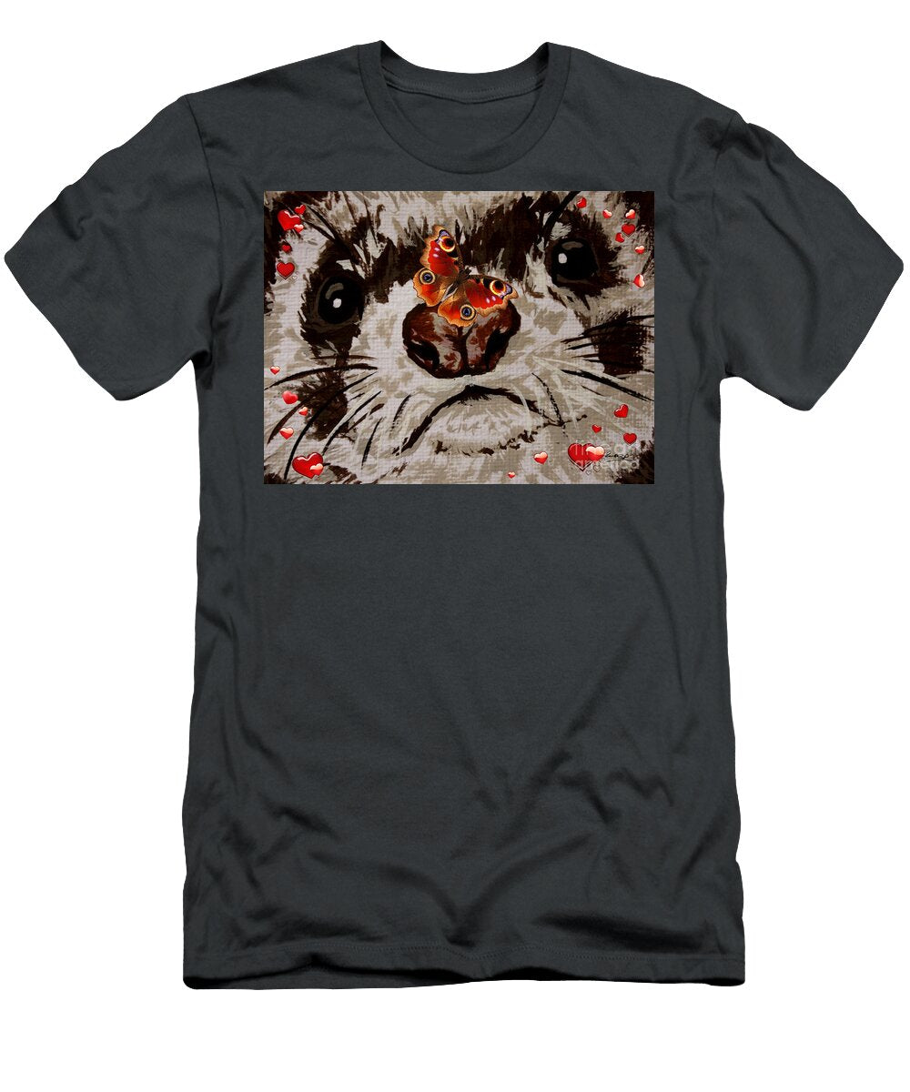 Cute Ferret Face Lover Boy Sending Kisses Art By Lucka Sr T-Shirt
