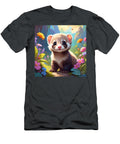 Cute Ferret in a Colorful Meadow Surrounded By Flowers Invigor Design T-Shirt