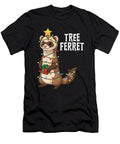 Cute Ferret Wrapped in Christmas Lights Holiday Zyneu Gangd T-Shirt