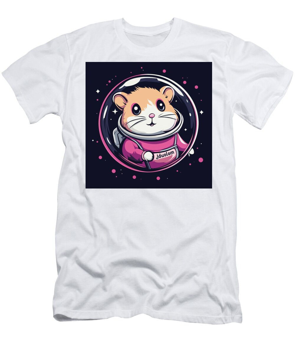Cute Hamster Astronaut in Space Suit Inside a Bubble Soere Walki T-Shirt