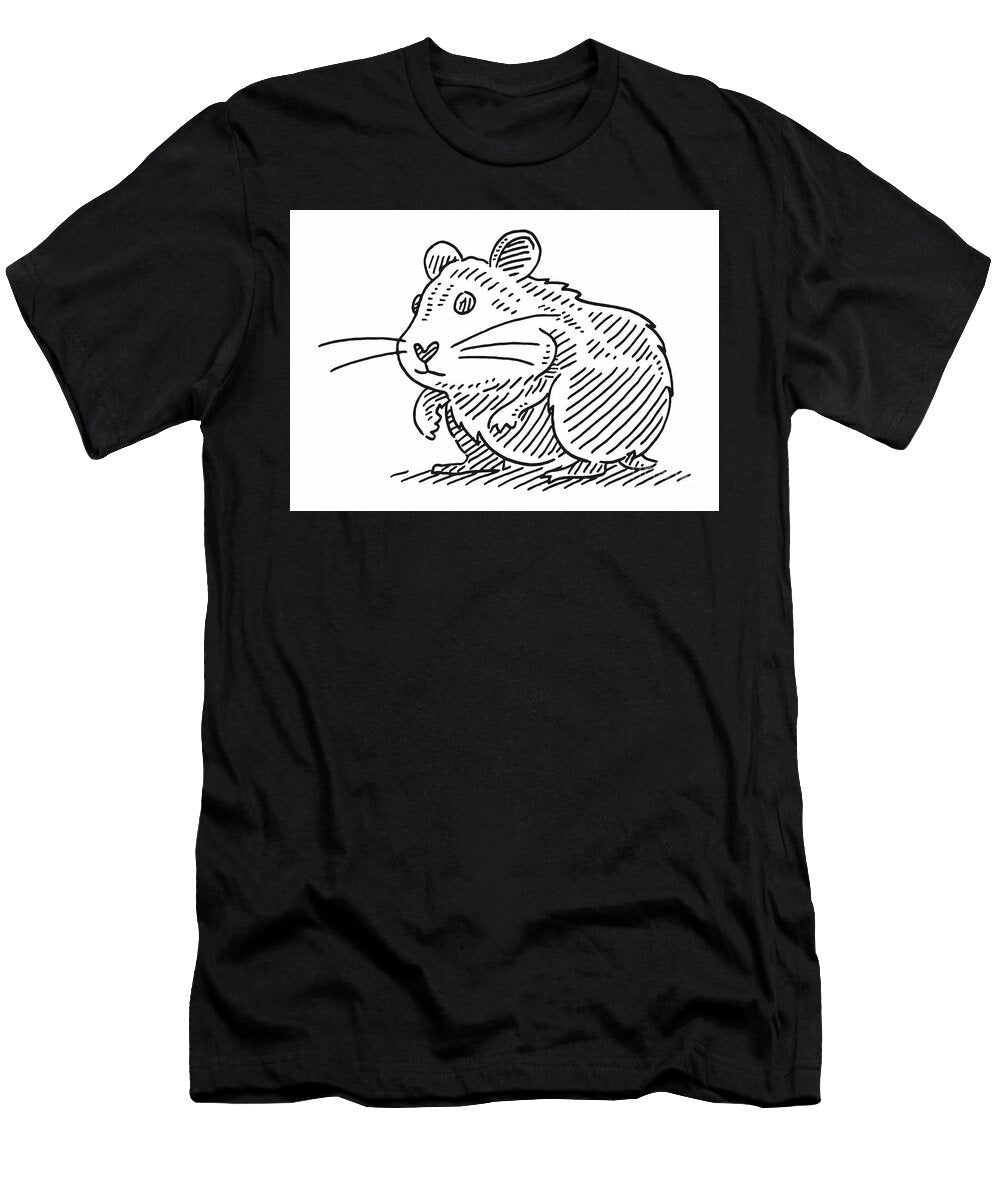Cute Hamster Cartoon Animal Drawing Frank Ramspott T-Shirt