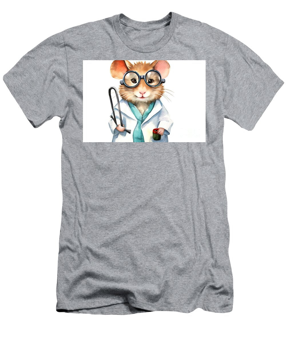 Cute Hamster Doctor in a Coat and Glasses with a Stethoscope Wat N Akkash T-Shirt