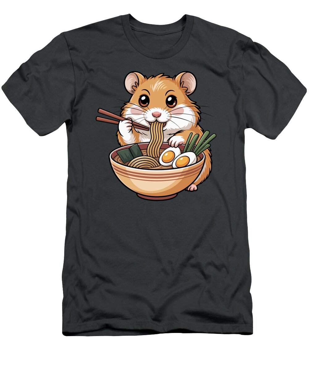 Cute Hamster Enjoying Ramen Joanna Redesiuk T-Shirt