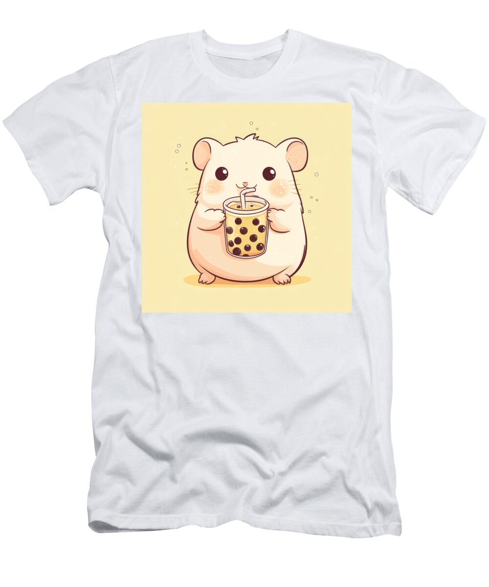 Cute Hamster Enjoys Boba Tea Supama Pundka T-Shirt