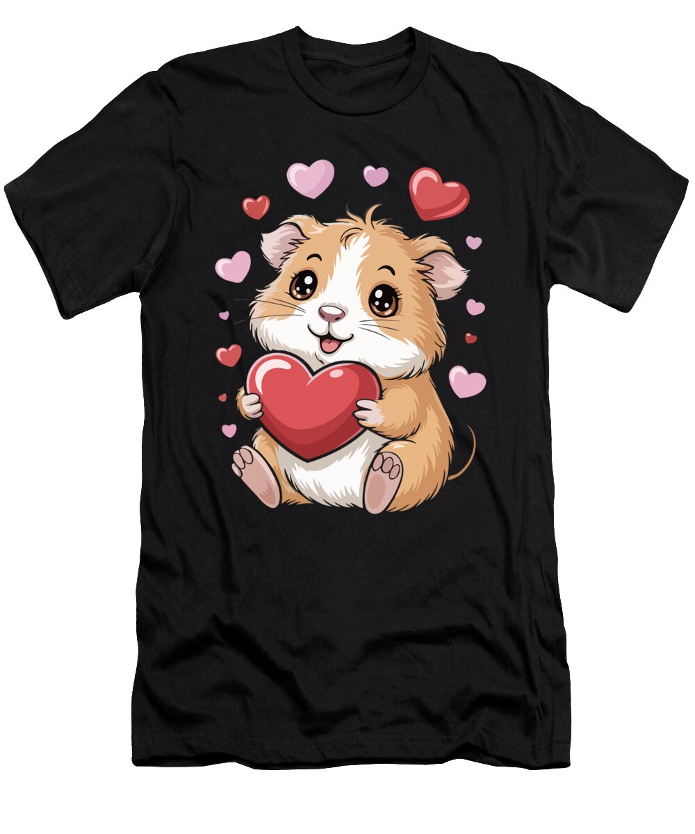 Cute Hamster Holding Heart Joanna Redesiuk T-Shirt