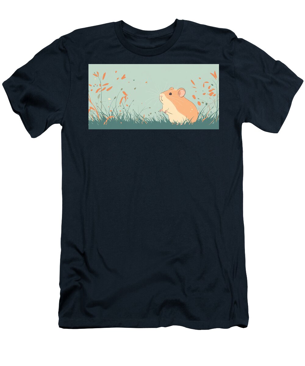 Cute Hamster in a Field of Grass Benjamin Vakry T-Shirt