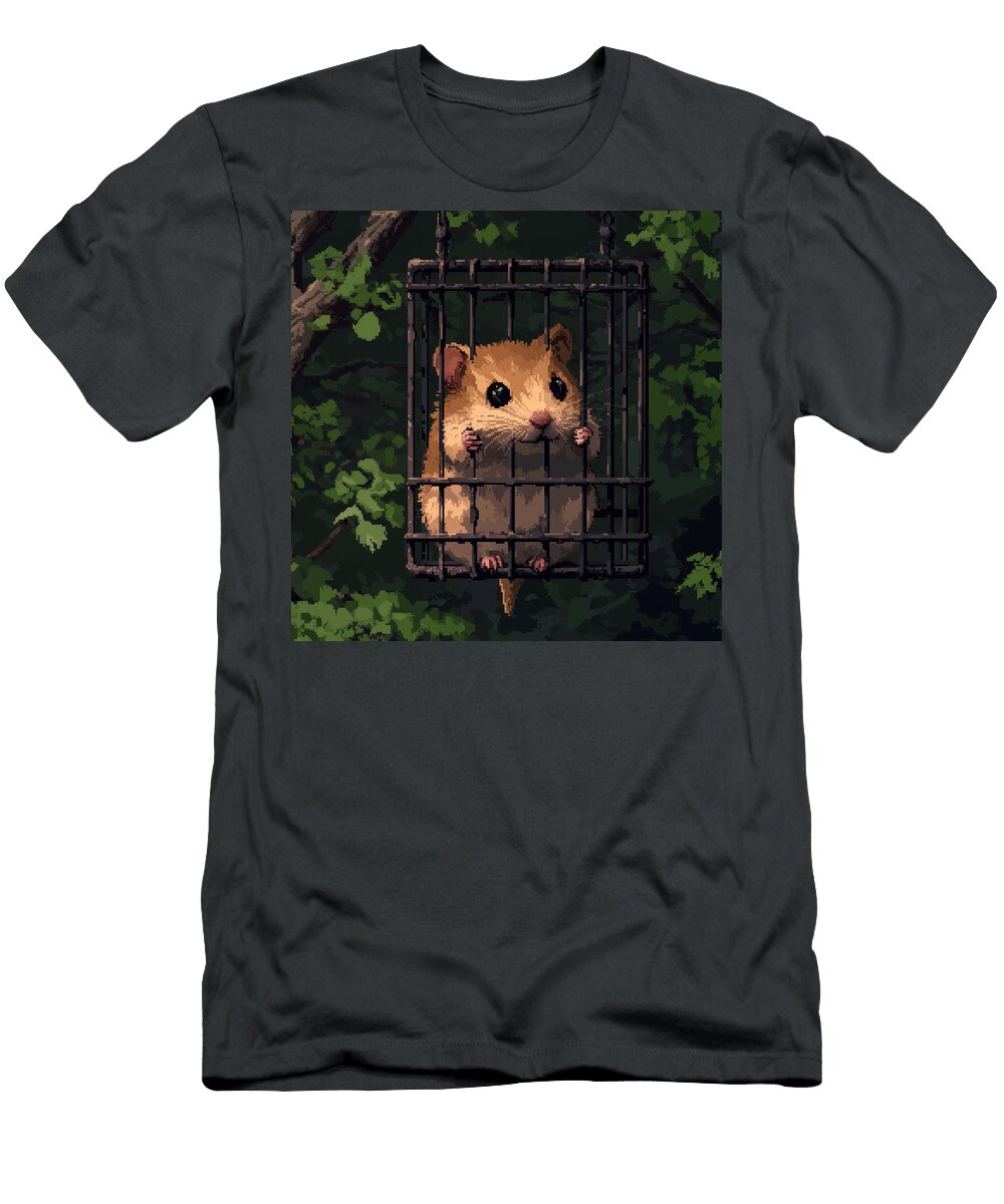 Cute Hamster in a Hanging Cage Carolie Crist T-Shirt