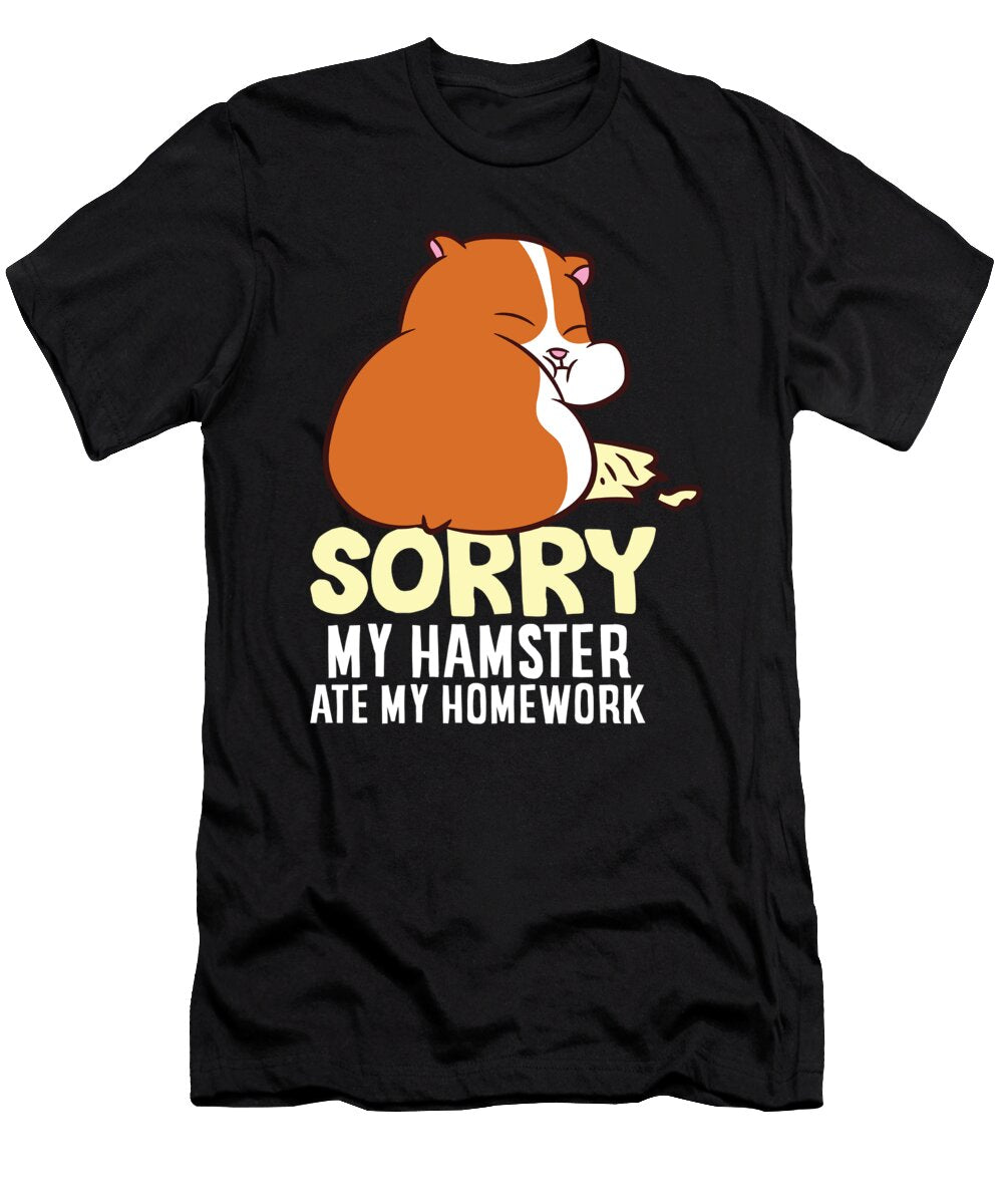 Cute Hamster Kids School My Hamster Ate My Homework Eq Designs T-Shirt