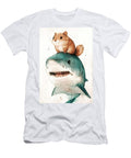Cute Hamster on a Shark Watercolor Illustration Clint Mclaughlin T-Shirt