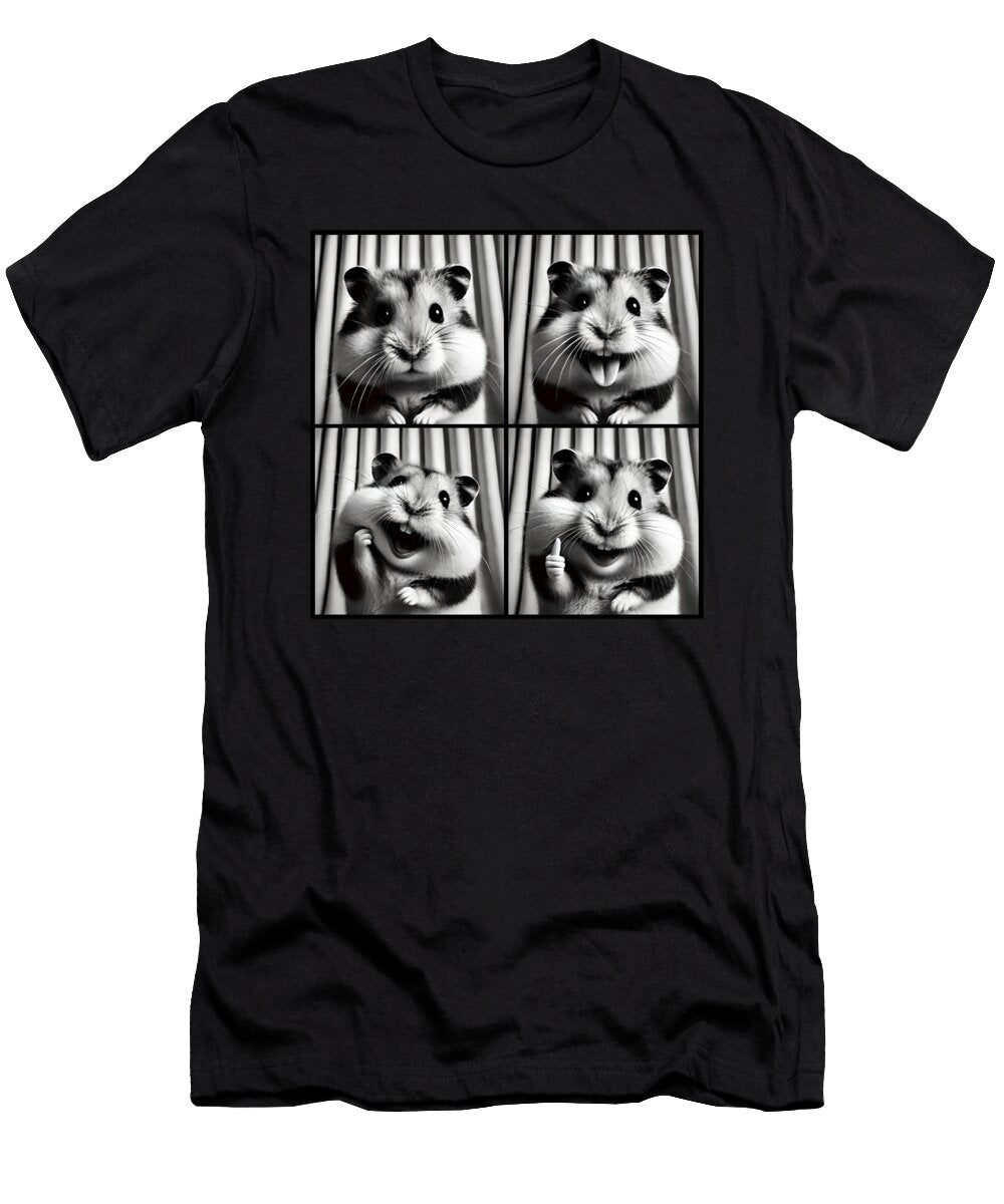 Cute Hamster Selfie Photo Funny Photobooth Hamster Lover Job T-Shirt