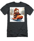Cute Hamster Sledding in Winter Wonderland Rhys Jacobson T-Shirt