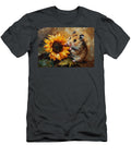 Cute Hamster with Sunflower Adorable Pet Portrait Painting Ava Boone T-Shirt