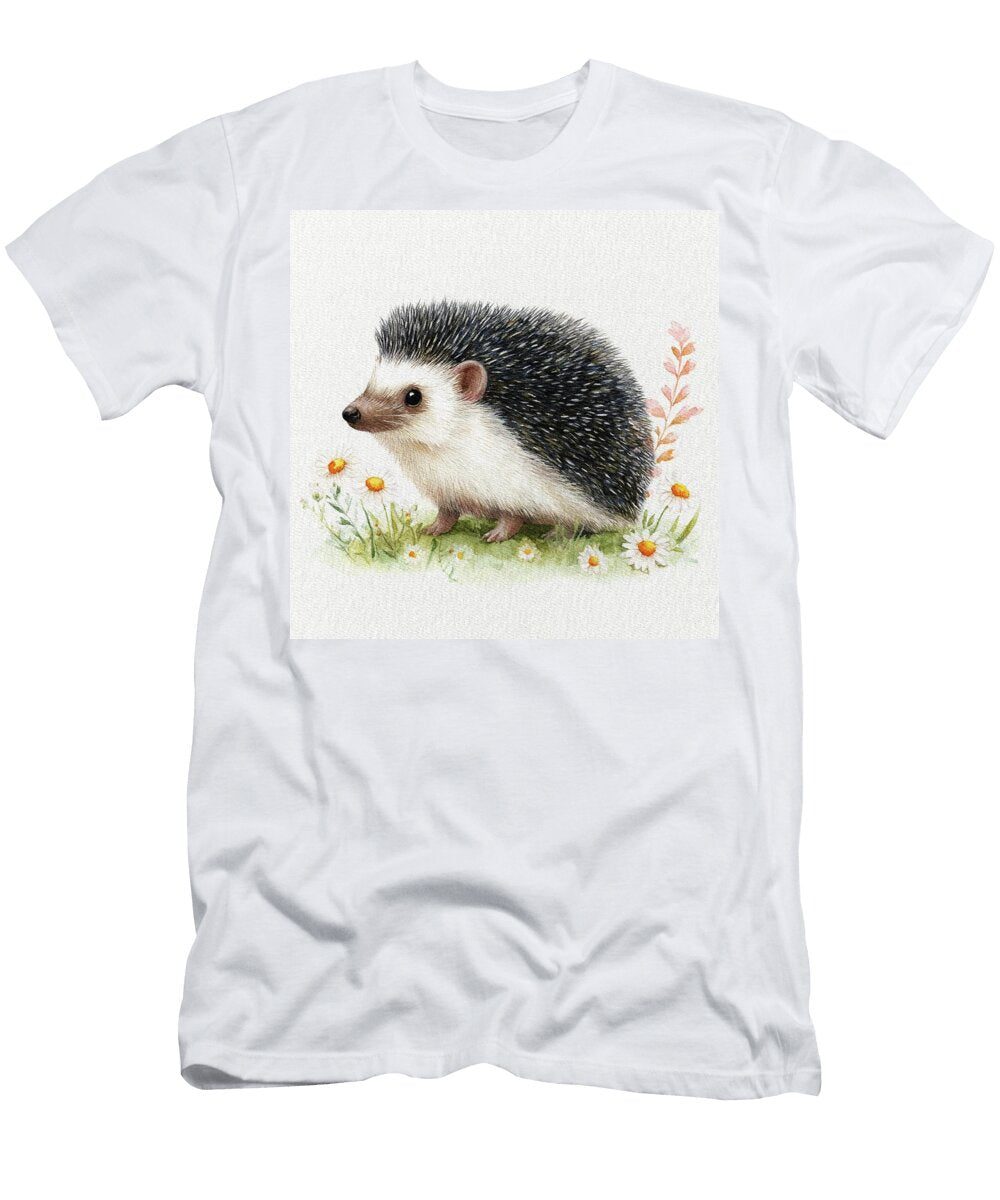 Cute Hedgehog in a Meadow Sarah Kirk T-Shirt