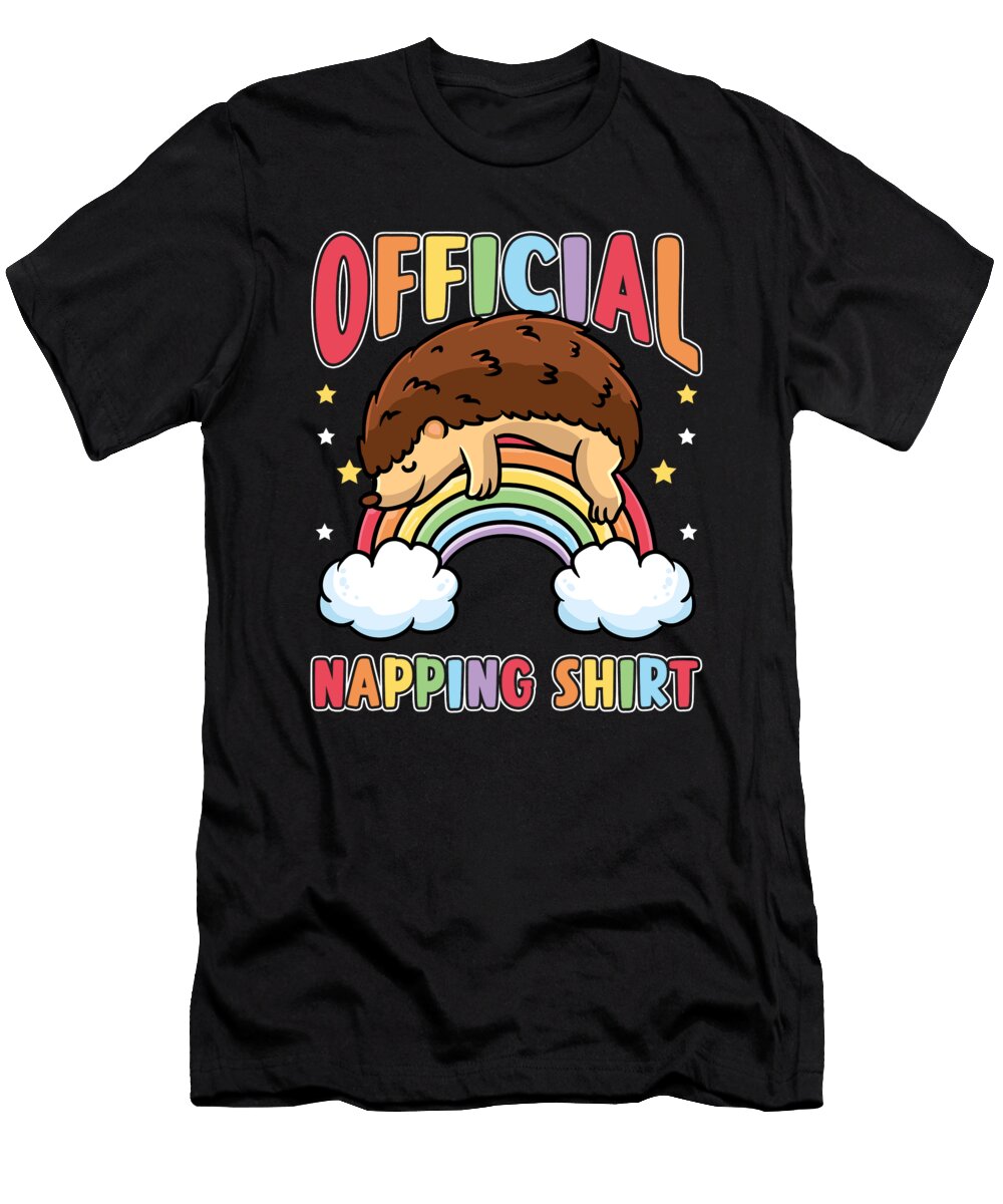 Cute Hedgehog Rainbow Napping Pajama Sleeping Hedgehog Zimstarus T-Shirt
