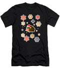 Cute Hedgehog Santa Hat Colorful Snowflakes Grace Collett T-Shirt