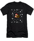 Cute Hedgehog Santa Hat Falling Snowflakes Grace Collett T-Shirt